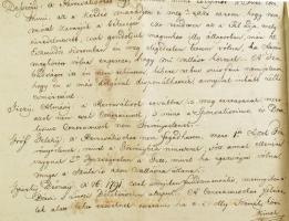 cca 1833 Országgyűlési jegyzőkönyv részlete, benne a Főrendiház vallási ügyekről szóló vitával, benn...