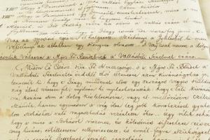 cca 1833 Országgyűlési jegyzőkönyv részlete, benne a Főrendiház vallási ügyekről szóló vitával, benn...