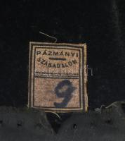 cca 1930 Lovasrendőr Zrinyi sisak, bőr-fém, fém címeres jelvénnyel, oldalán egy-egy db fém magyar ko...