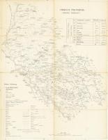 cca 1857-1859 Comitat Pressburg (Pozsony vármegye) térképe, vászontérkép, ceruzás aláhúzásokkal, 42×33 cm