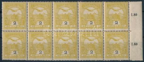 1906 Turul 2f 10-es tömb / Mi 75 block of 10