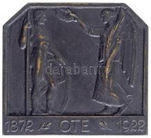 1922. 1872 OTE (Óbudai Tornaegylet) 1922 Br plakett (49x45mm) T:1- patina