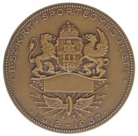 Berán Lajos (1882-1943) ~1937. "BSzKRT Sportegyesülete 1912-1937" kétoldalas Br emlékérem ...