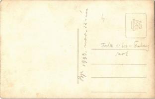 1933 Budapest V. Lipótváros, Gömbös Gyula miniszter megnyitja a Nemzeti Munkahetet a TESZ székház er...