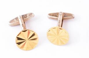 Aranyozott ezüst (Ag) mandzsetta gomb, 2 db, jelzett, nettó: 7,95 g