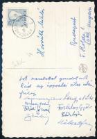 Sakkozók által Uppsalából hazaküldött képeslap aláírásokkal (Földi József, Lengyel, stb.)