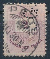 Színesszámú krajcáros S.G.S. perfin (Lente 500 p)