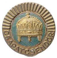 1942. Csapatcsendőr préselt, aranyozott, zománcozott vaslemez (46mm) T:2 / Hungary 1942. Csapatcsendőr (Military Police) metal badge (46mm) C:XF  Sallay 70/a.