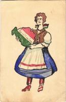 1922 Így volt, így lesz. Kézzel rajzolt irredenta művészlap / Hungarian hand-drawn irredenta art (non PC) (EK)