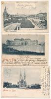 Wien, Vienna, Bécs; - 3 db RÉGI város képeslap / 3 pre-1905 town-view postcards