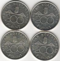 1994 200Ft Deák ezüst 4db T:1 ezüstáron!!