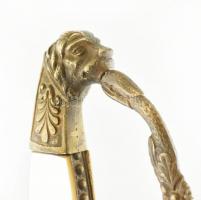 1876M  k.k. tisztviselő kard, bőr és réz hüvellyel, kardbojttal, javított. Gyöngyház berakásos marko...