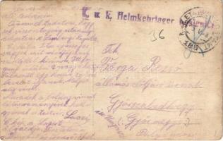 1918 Heimkehr-Lager No. 215. Etappenpostamt No. 185. Lesienice / WWI Austro-Hungarian K.u.K. militar...