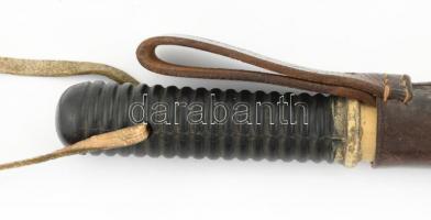 1920-1940 Rendőr gumibot bőr tokjával. Az első rendszeresített fajta. Javított. 40 cm / Vintage poli...