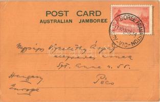 1935 Victoria, Australian Jamboree Frankston. Greetings! Scout postcard / Ausztrál Cserkész Jamboree...