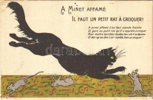 A minet affamé il faut un petit rat a croquer! / Cat with mouses (lyukak / pinholes)