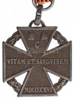 1916. "Károly-csapatkereszt" Zn kitüntetés mellszalagon T:2 / Hungary 1916. "Charles ...