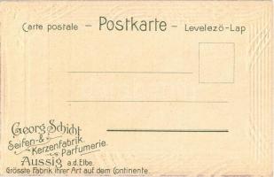 1823-1890 Andrássy Gyula szecessziós, dombornyomott, litho gyászlapja. Georg Schicht kiadása / Schic...