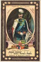 Frederic VIII, King of Denmark. Bouquet Jeunesse Savon, Parfum, Poudre Calderara & Bankmann, Vienne. Art Nouveau, litho