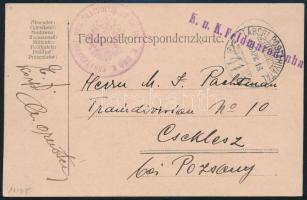 1915 Tábori posta levelezőlap / Field postcard K. UND K. ERSATZDEPOT DER TRAINDIVISION Nr.10. + K.u.K. Feldmarodenha(us) + TP 41