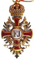 1870-1918. "Ferenc József-rend nagykeresztje" karikán jelzett Au kitüntetés vállszalaggal,...