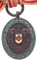 1915. "Vörös Kereszt Ezüst Díszérme hadidíszítménnyel" kitüntetés miniatűrje csokorszalago...