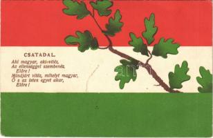 1916 Csatadal Magyar zászlós katonai propaganda. Athenaeum Rt. Petőfi sorozat 98. / Hungarian military propaganda with flag (EK)