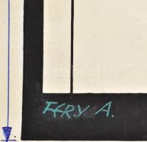 Fery Antal (1908-1994): Dalolj velünk! (plakátterv). Tempera, kollázs, papír, jelzett, 39,5x26,5 cm ...