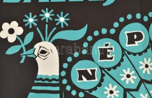 Fery Antal (1908-1994): Dalolj velünk! (plakátterv). Tempera, kollázs, papír, jelzett, 39,5x26,5 cm ...