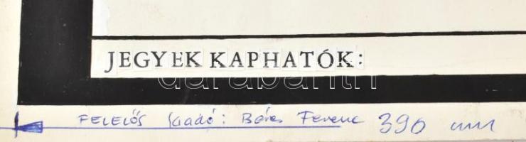 Fery Antal (1908-1994): Dalolj velünk! (plakátterv). Tempera, kollázs, papír, jelzett, 39,5x26,5 cm ...