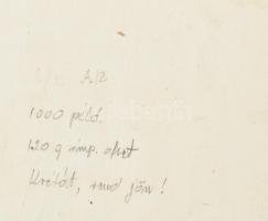 Fery Antal (1908-1994): Dalolj velünk! (plakátterv). Tempera, kollázs, papír, jelzett, 39,5x26,5 cm ...