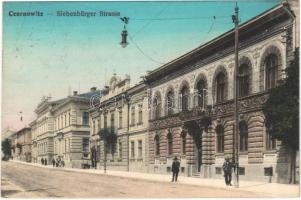 1917 Chernivtsi, Czernowitz, Cernauti, Csernyivci; Siebenbürger Strasse / street view, shop. Verlag Simon Gross (EK)