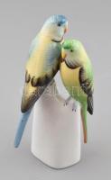 Hollóházi madár pár, kézzel festett, jelzett, hibátlan. m: 18 cm