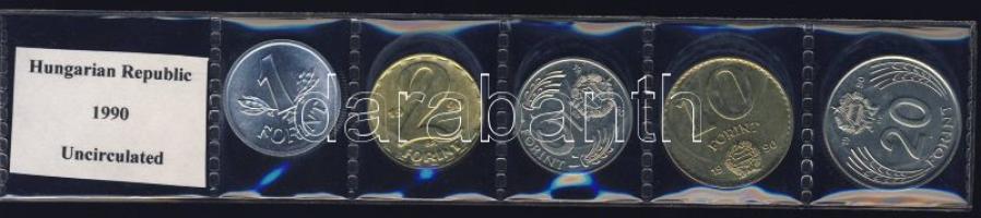1990. 1Ft-20Ft 5klf db, szettben, "Kádár" címerrel, de "Köztársaság" felirattal! T:1