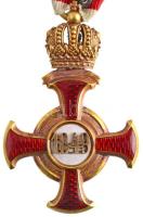 Osztrák-Magyar Monarchia 1869-1914. "Koronás Arany Érdemkereszt a Vitézségi Érem szalagján, kar...