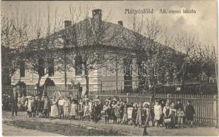 1915 Budapest XVI. Mátyásföld, Állami elemi iskola, gyerekek csoportja. Varga Sándor kiadása