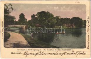 1903 Budapest XIV. Városliget, Széchenyi-sziget, csónak. Ganz Antal 29. (EK)