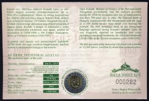 2002. 100Ft "Kossuth" elsőnapi veret sorszámozott díszlapon T:BU Csak 12.000db!