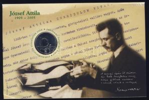2005. 10Ft "József Attila" számozott emléklapon T:1 Csak 12000db létezhet!
