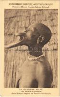 Tányérajkú néger / La Croisiere Noire, Une femme a pléteaux (Sara-Djingé région de Fort-Archambault) / African folklore lip plate