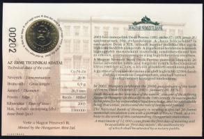 2003. 20Ft "Deák Ferenc" elsőnapi veret számozott emléklapon T:2 Csak 12000db!