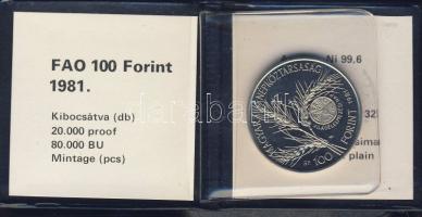 1981. 100Ft "FAO" T:PP Eredeti tokban, tanúsítvánnyal!