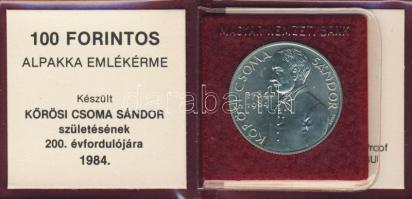 1984. 100Ft "Kőrösi Csoma Sándor" T:BU Eredeti tokban, tanúsítvánnyal!