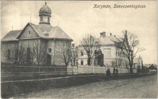 Kitsman, Kotzmann; Szewczenkogasse / street, wooden church (EK)