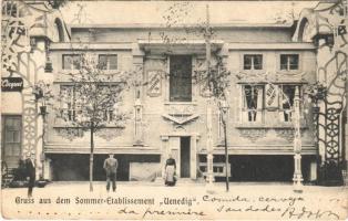 1903 Wien, Vienna, Bécs; Gruss aus dem Sommer Etablissement Venedig / summer restaurant (EK)