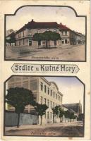 Sedlec Kutné Hory (Kutná Hora), Komenského ulice, Palackého ulice / streets. Art Nouveau