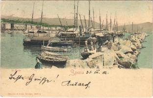 1902 La Spezia, Il porto, Trasporto Polveri / port, steamships (EK)