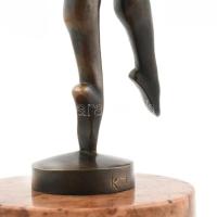 Kerényi Jenő (1908-1975): Táncosnő (Táncoló art deco nőalak), 1929-30 körül. Patinázott bronz, kő ta...