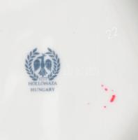 Hollóházi porcelán virágmintás hamutál, matricás, jelzett, hibátlan. 12x12 cm