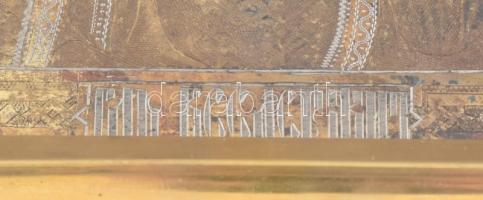 cca 1900 Tanító Krisztus ikon, réz okláddal, olaj, fatábla, üvegezett, kulcsra zárható fa tokban, je...